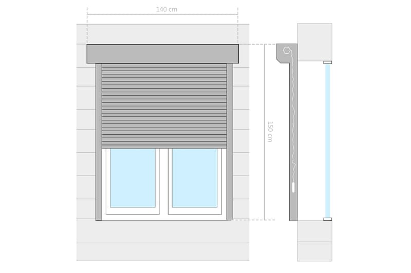 Rullakaihdin alumiini 140x150 cm antrasiitti - Harmaa - Talo & remontointi - Autotalli & korjaamo - Tarvikkeet autotalli & korjaamo - Muut autotallitarvikkeet