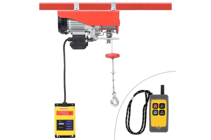 Sähköinen nostin langattomalla kaukosäätimellä 1000W 600kg - Punainen - Autotallin sisustus & säilytys - Vinssi & kuormankiinnityshihna