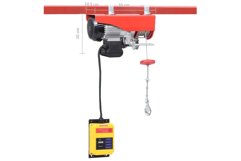 Sähköinen nostin langattomalla kaukosäätimellä 1000W 600kg - Punainen - Piha & ulkoaltaat - Piha-alue - Ulkosäilytys - Autotallin sisustus & säilytys
