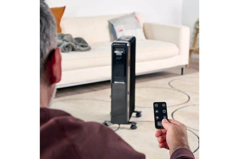 Öljytäytteinen lämmitin Black+Decker Digitaalinen Musta - Musta - Talo & remontointi - Ilmastointi - Lämmitys - Lampöpatteri