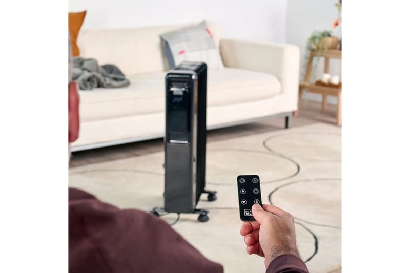 Öljytäytteinen lämmitin Black+Decker Digitaalinen Musta - Musta - Talo & remontointi - Ilmastointi - Lämmitys - Lampöpatteri