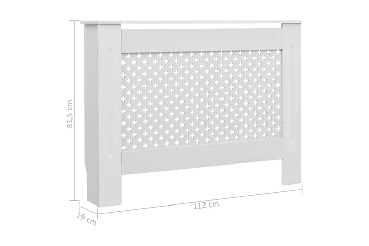 Lämpöpatterin suoja MDF 112x19x81,5 cm valkoinen - Valkoinen - Lampöpatteri