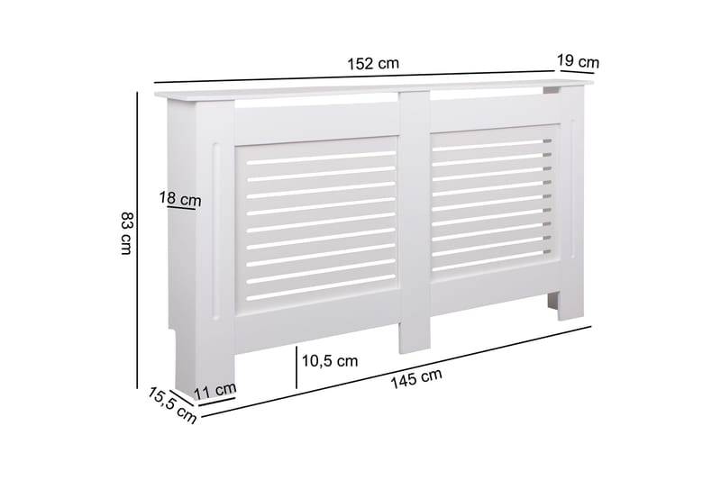Elementtisuojus Ebchester 152x19 cm - Valkoinen - Talo & remontointi - Ilmastointi - Lämmitys - Lampöpatteri