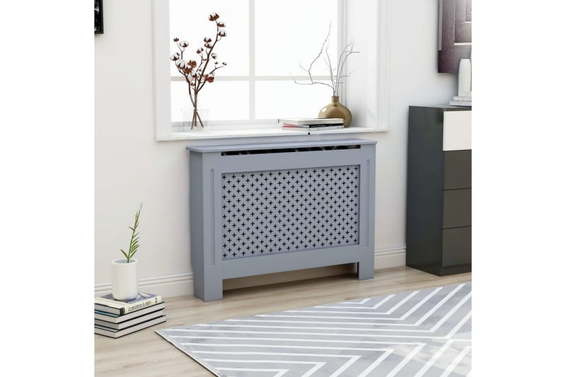 Lämpöpatterin suoja antrasiitti 112x19x81 cm MDF - Talo & remontointi - Ilmastointi - Lämmitys - Lampöpatteri