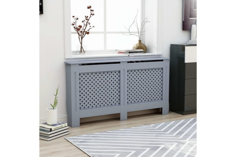Lämpöpatterin suoja antrasiitti 152x19x81 cm MDF - Talo & remontointi - Ilmastointi - Lämmitys - Lampöpatteri