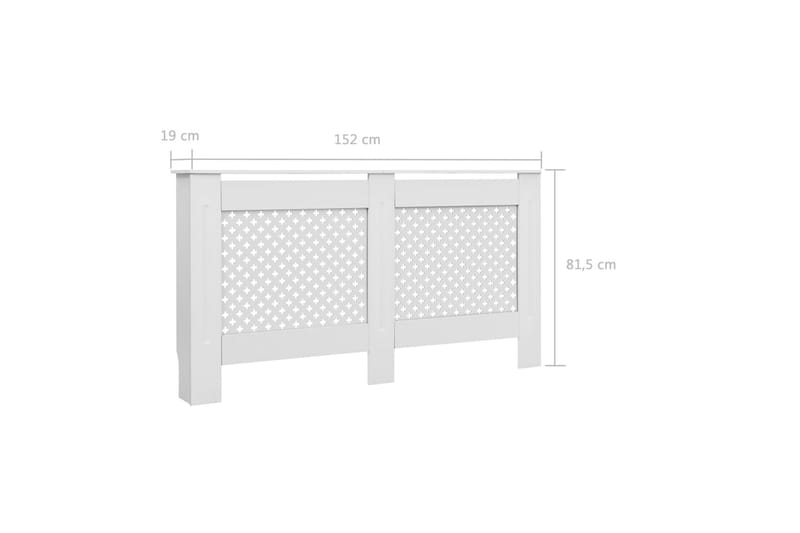 Lämpöpatterin suoja MDF 152x19x81,5 cm valkoinen - Valkoinen - Lampöpatteri