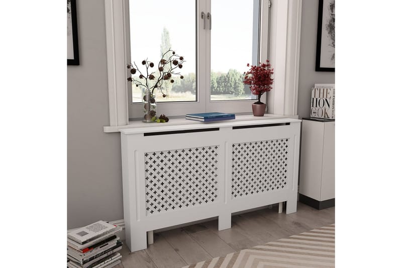 Lämpöpatterin suoja MDF 152x19x81,5 cm valkoinen - Valkoinen - Talo & remontointi - Ilmastointi - Lämmitys - Lampöpatteri