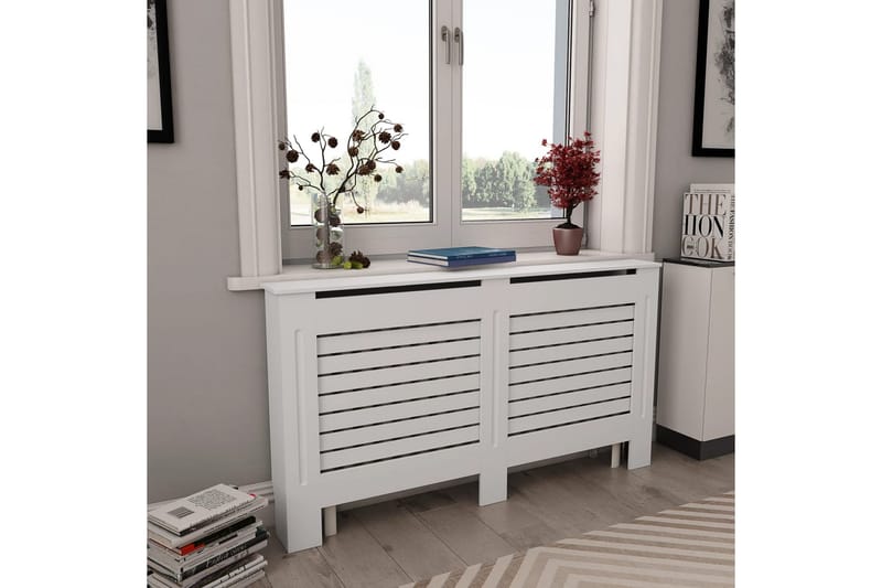 Lämpöpatterin suoja MDF 152x19x81,5 cm valkoinen - Valkoinen - Talo & remontointi - Ilmastointi - Lämmitys - Lampöpatteri