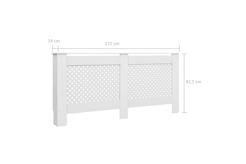 Lämpöpatterin suoja MDF 172x19x81,5 cm valkoinen - Valkoinen - Lampöpatteri