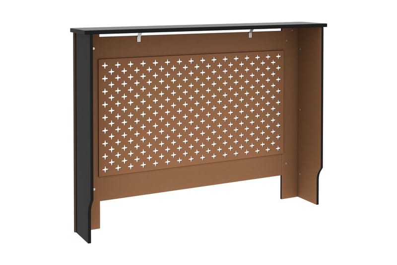Lämpöpatterin suoja musta 112x19x81 cm MDF - Talo & remontointi - Ilmastointi - Lämmitys - Lampöpatteri
