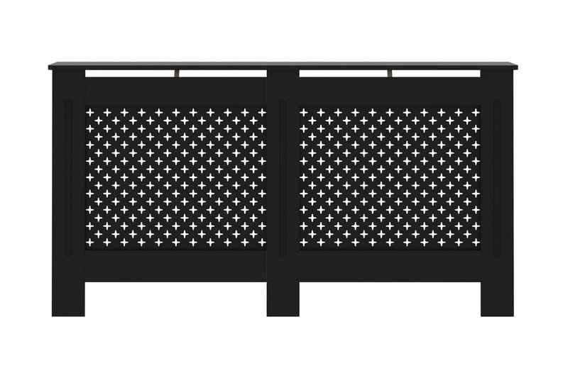 Lämpöpatterin suoja musta 152x19x81 cm MDF - Talo & remontointi - Ilmastointi - Lämmitys - Lampöpatteri