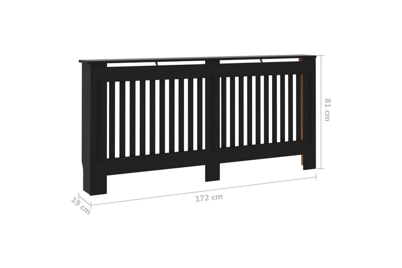 Lämpöpatterin suoja musta 172x19x81 cm MDF - Talo & remontointi - Ilmastointi - Lämmitys - Lampöpatteri