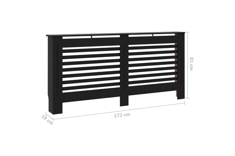 Lämpöpatterin suoja musta 172x19x81 cm MDF - Talo & remontointi - Ilmastointi - Lämmitys - Lampöpatteri