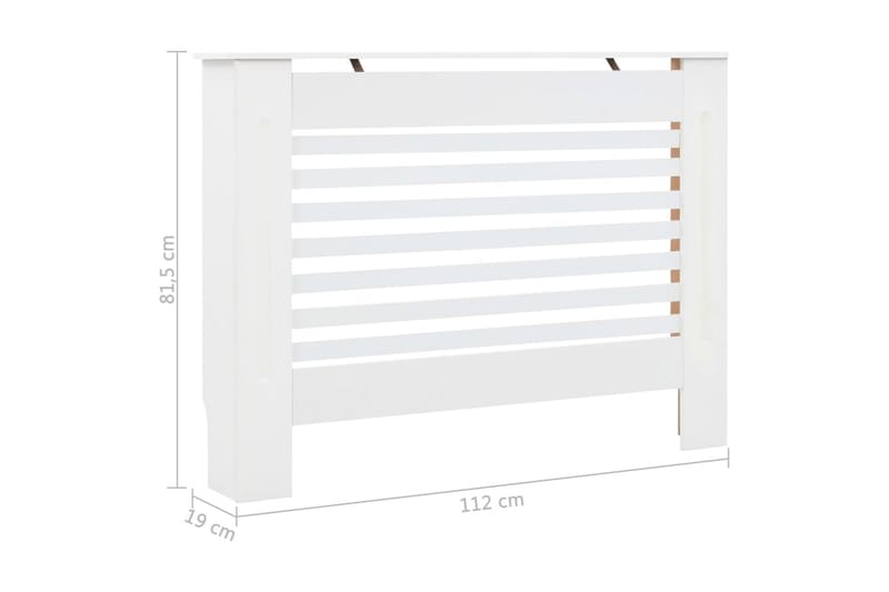 Lämpöpatterin suojat 2 kpl valkoinen 112x19x81,5 cm MDF - Valkoinen - Talo & remontointi - Ilmastointi - Lämmitys - Lampöpatteri