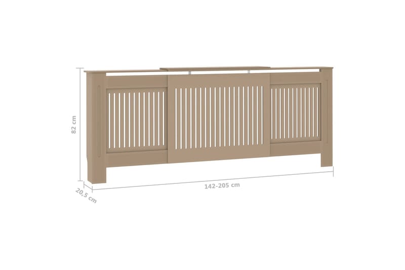 MDF lämpöpatterin suoja 205 cm - Ruskea - Talo & remontointi - Ilmastointi - Lämmitys - Lampöpatteri