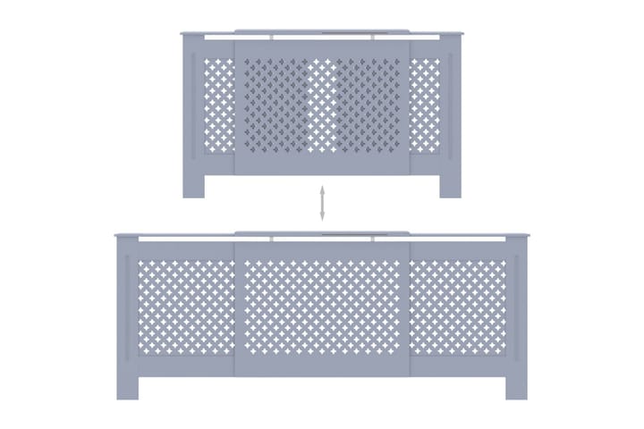MDF lämpöpatterin suoja harmaa 205 cm - Harmaa - Lampöpatteri