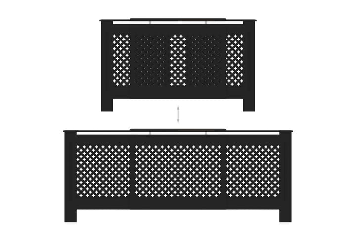 MDF lämpöpatterin suoja musta 205 cm - Musta - Lampöpatteri