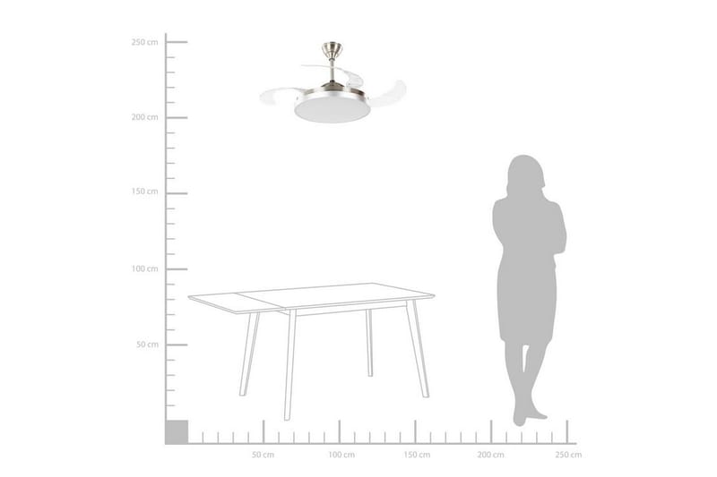 Kattotuuletin Zestoa 50 cm valaistuksella - Läpinäkyvä/Hopea - Talo & remontointi - Ilmastointi - Tuuletin
 - Kattotuuletin