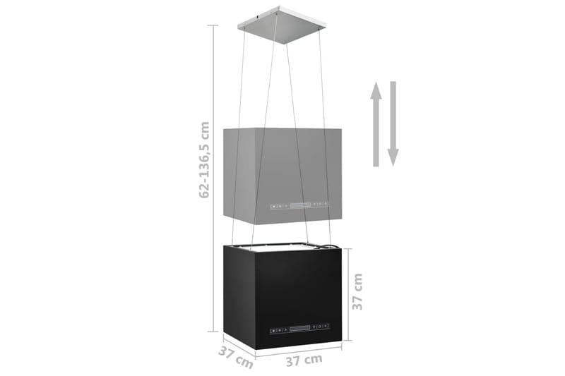 Ripustettava liesituuletin LCD 37 cm jauhemaalattu teräs - Musta - Talo & remontointi - Ilmastointi - Tuuletin
 - Kattotuuletin