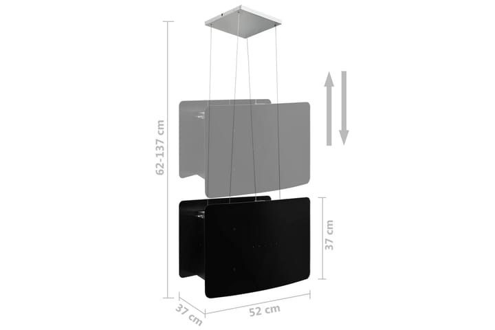 Ripustettava liesituuletin LCD 37 karkaistu lasi - Musta - Tuuletin
 - Kattotuuletin