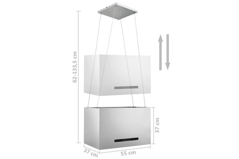 Ripustettava liesituuletin LCD 55 cm ruostumaton teräs - Hopea - Tuuletin
 - Kattotuuletin