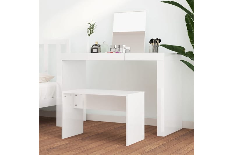 beBasic Meikkijakkara korkeakiilto valkoinen 70x35x45 cm tekninen puu - Valkoinen - Talo & remontointi - Keittiö & kylpyhuone - Keittiö & kodinhoitohuone - Keittiökalusteet - Keittiöjakkara