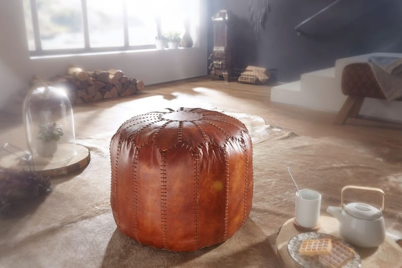 Gotam Jakkara - Ruskea - Huonekalut - Tuoli & nojatuoli - Jakkara & jalkarahi - Säkkirahi