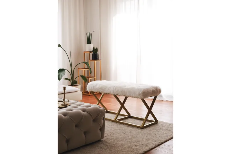 Istuinpallo Murmu 100 cm - Kulta/Valkoinen - Huonekalut - Tuoli & nojatuoli - Jakkara & jalkarahi - Rahi