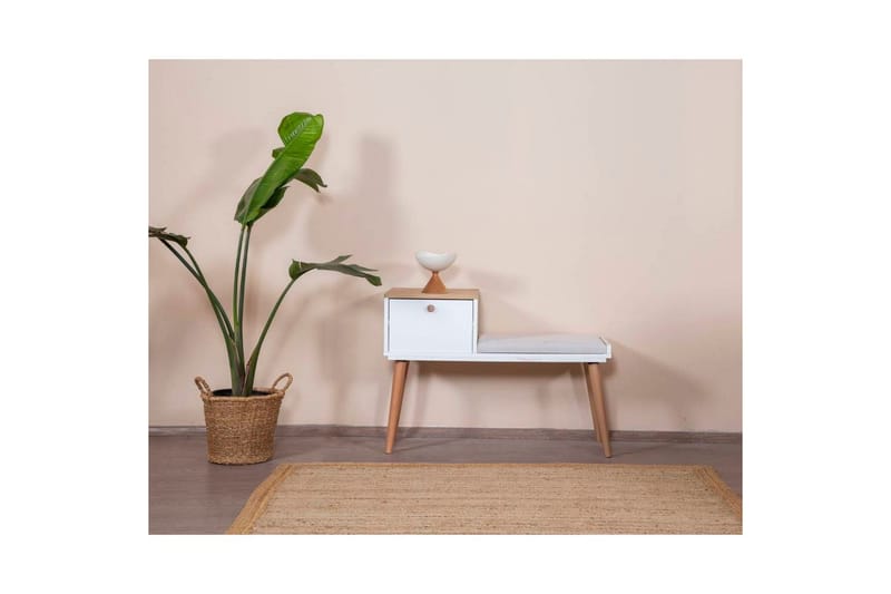 Penkki Valkoinen / Tammi - Valkoinen - Talo & remontointi - Keittiö & kylpyhuone - Keittiö & kodinhoitohuone - Keittiökalusteet - Keittiöjakkara