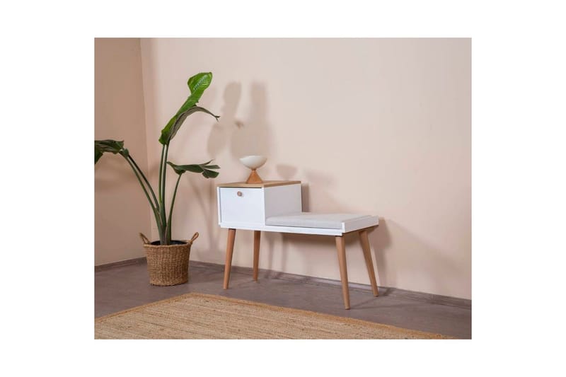 Penkki Valkoinen / Tammi - Valkoinen - Talo & remontointi - Keittiö & kylpyhuone - Keittiö & kodinhoitohuone - Keittiökalusteet - Keittiöjakkara