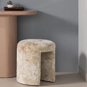 Verhoiltu jakkara Charlie 45 cm pyöreä - Beige - Talo & remontointi - Keittiö & kylpyhuone - Keittiö & kodinhoitohuone - Keittiökalusteet - Keittiöjakkara