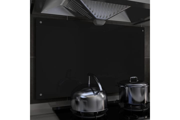 Keittiön roiskesuoja musta 100x60 cm karkaistu lasi - Musta - Ty�ötaso & keittiötaso
