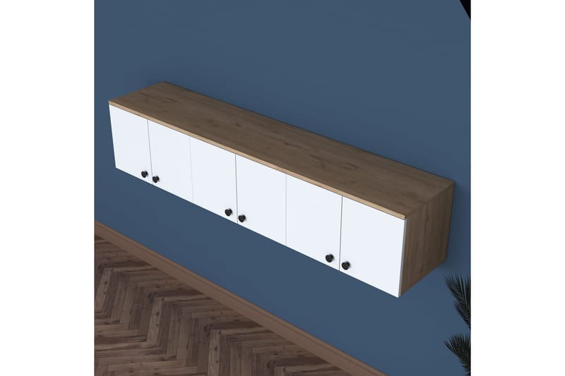 Jaibir seinähylly 179,6x37,5 cm ruskea/valkoinen - Hanah Home - Talo & remontointi - Keittiö & kylpyhuone - Keittiö & kodinhoitohuone - Keittiön sisustus - Keittiöhylly