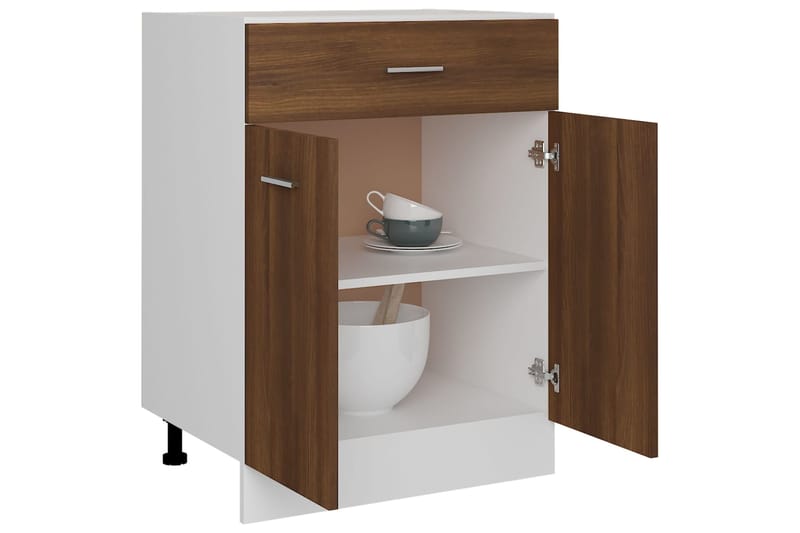 beBasic Alakaappi laatikolla ruskea tammi 60x46x81,5 cm tekninen puu - Ruskea - Talo & remontointi - Keittiö & kylpyhuone - Keittiö & kodinhoitohuone - Keittiön sisustus - Keittiökaappi