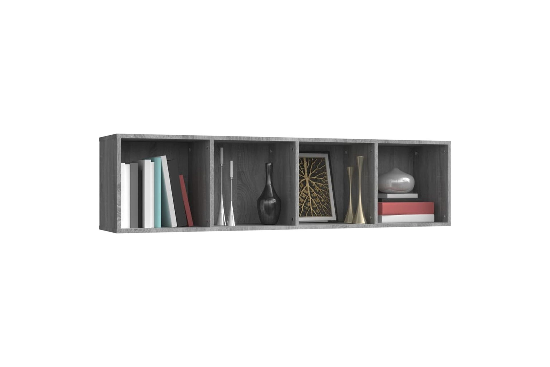 beBasic Kirjahylly / TV-taso harmaa Sonoma 143x30x36 cm tekninen puu - Harmaa - Talo & remontointi - Keittiö & kylpyhuone - Keittiö & kodinhoitohuone - Keittiön sisustus - Keittiöhylly