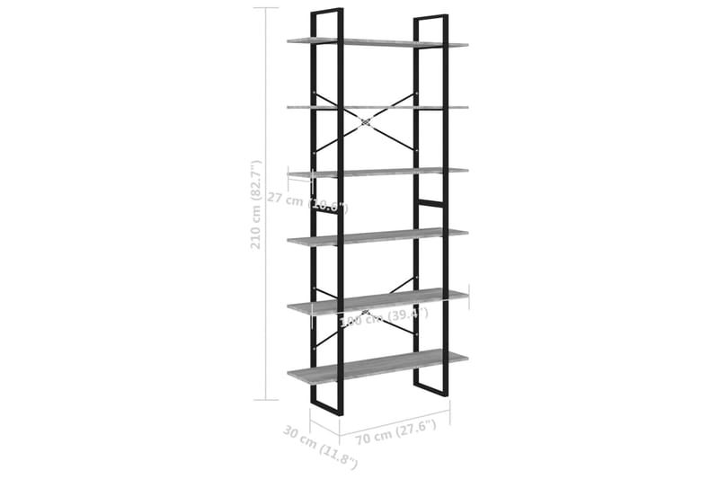 beBasic Korkea hylly harmaa Sonoma 100x30x210 cm tekninen puu - Harmaa - Pyykkikaappi - Keittiökaappi - Säilytyskaappi