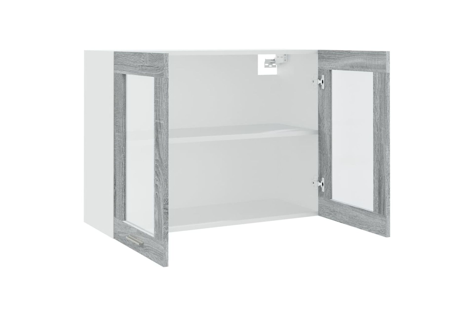 beBasic Riippuva lasikaappi harmaa Sonoma 80x31x60 cm tekninen puu - Harmaa - Talo & remontointi - Keittiö & kylpyhuone - Keittiö & kodinhoitohuone - Keittiön sisustus - Keittiökaappi