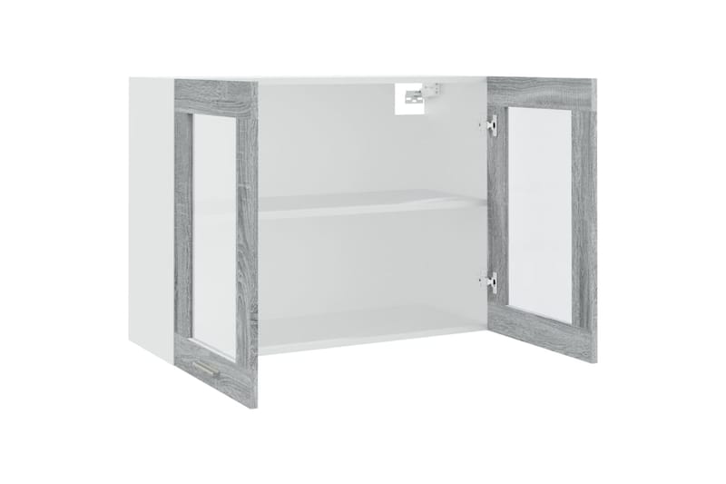 beBasic Riippuva lasikaappi harmaa Sonoma 80x31x60 cm tekninen puu - Harmaa - Talo & remontointi - Keittiö & kylpyhuone - Keittiö & kodinhoitohuone - Keittiön sisustus - Keittiökaappi
