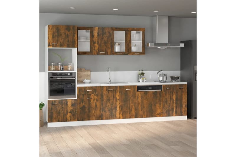 beBasic Riippuva lasikaappi savutammi 80x31x60 cm tekninen puu - Ruskea - Talo & remontointi - Keittiö & kylpyhuone - Keittiö & kodinhoitohuone - Keittiön sisustus - Keittiökaappi