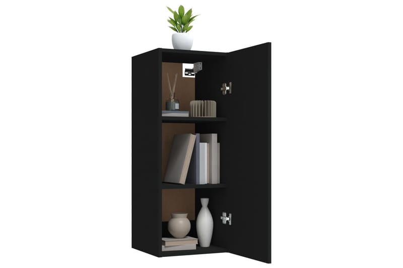beBasic Riippuva seinäkaappi musta 34,5x34x90 cm tekninen puu - Musta - Talo & remontointi - Keittiö & kylpyhuone - Keittiö & kodinhoitohuone - Keittiön sisustus - Keittiöhylly