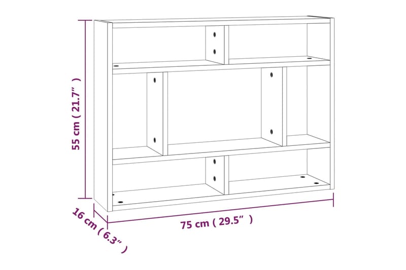 beBasic Seinähylly ruskea tammi 75x16x55 cm tekninen puu - Ruskea - Seinähylly - Keittiöhylly - Hylly