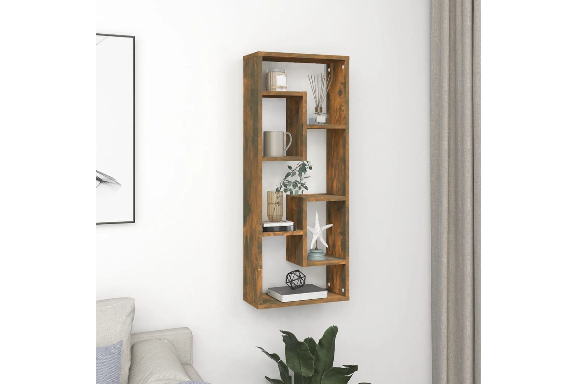 beBasic Seinähylly savutammi 36x16x90 cm tekninen puu - Ruskea - Talo & remontointi - Keittiö & kylpyhuone - Keittiö & kodinhoitohuone - Keittiön sisustus - Keittiöhylly