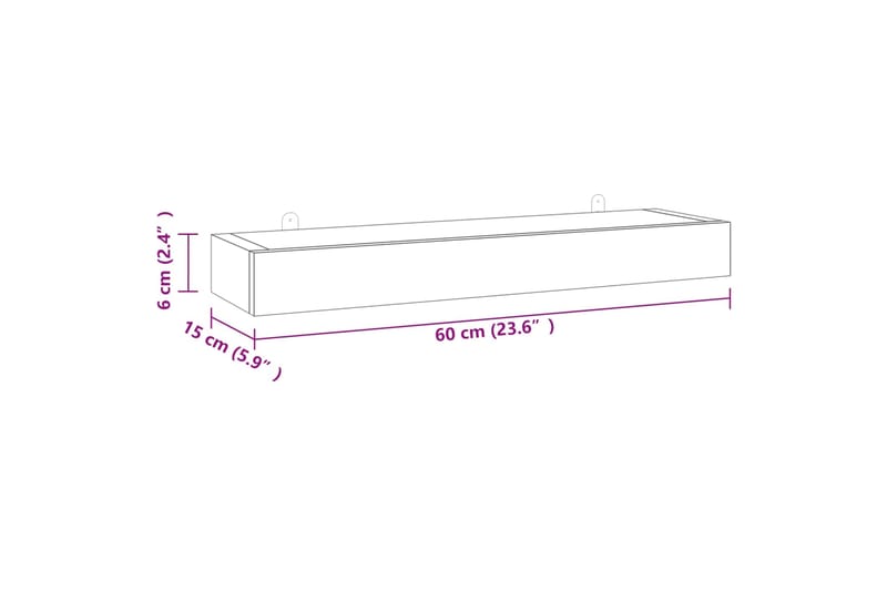 beBasic Seinähyllyt 2 kpl 60x15x6 cm täysi tiikki - Ruskea - Seinähylly - Keittiöhylly - Hylly