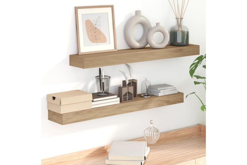 beBasic Seinähyllyt 2 kpl 90x15x6 cm täysi tiikki - Ruskea - Talo & remontointi - Keittiö & kylpyhuone - Keittiö & kodinhoitohuone - Keittiön sisustus - Keittiöhylly