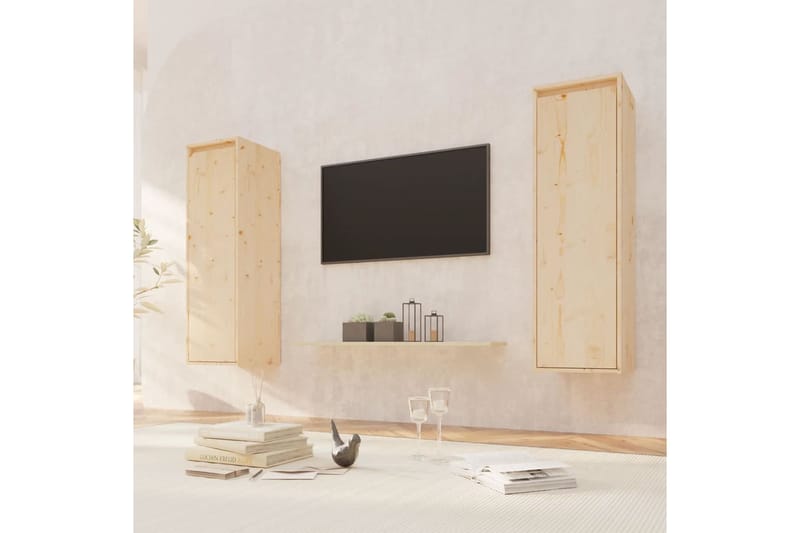 beBasic Seinäkaapit 2 kpl 30x30x100 cm täysi mänty - Ruskea - Talo & remontointi - Keittiö & kylpyhuone - Keittiö & kodinhoitohuone - Keittiön sisustus - Keittiöhylly