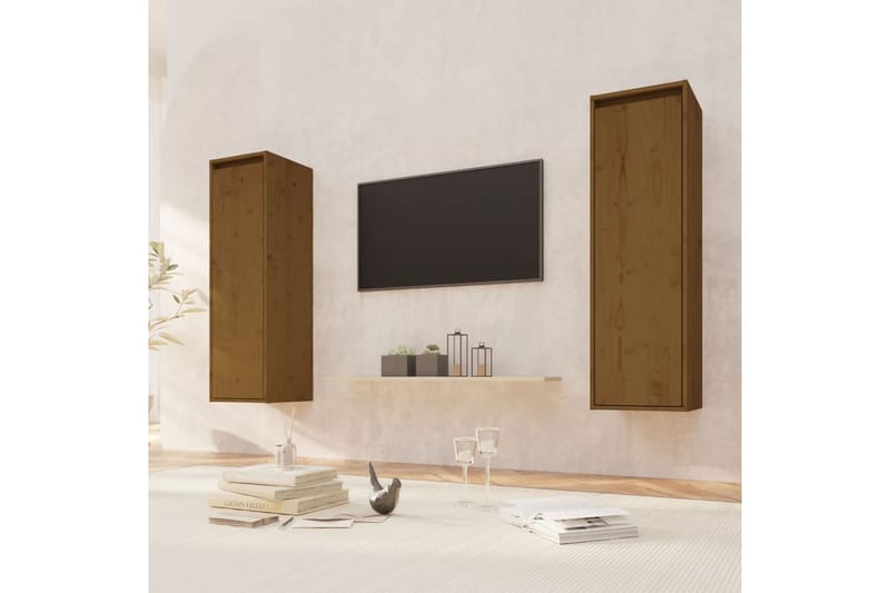 beBasic Seinäkaapit 2 kpl hunajanruskea 30x30x100 cm täysi mänty - Ruskea - Talo & remontointi - Keittiö & kylpyhuone - Keittiö & kodinhoitohuone - Keittiön sisustus - Keittiöhylly
