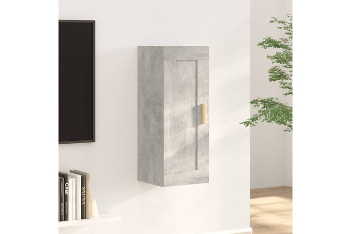 beBasic Seinäkaappi betoninharmaa 35x34x90 cm tekninen puu - Harmaa - Seinähylly - Hylly - Keittiöhylly