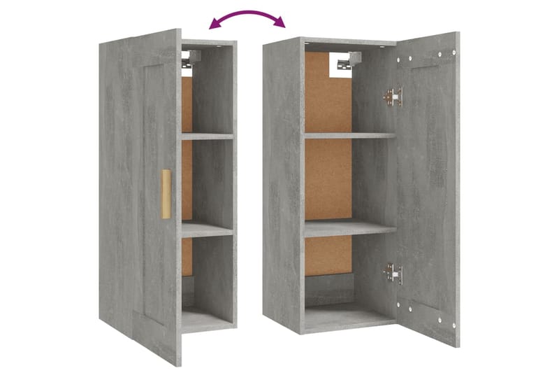 beBasic Seinäkaappi betoninharmaa 35x34x90 cm tekninen puu - Harmaa - Talo & remontointi - Keittiö & kylpyhuone - Keittiö & kodinhoitohuone - Keittiön sisustus - Keittiöhylly