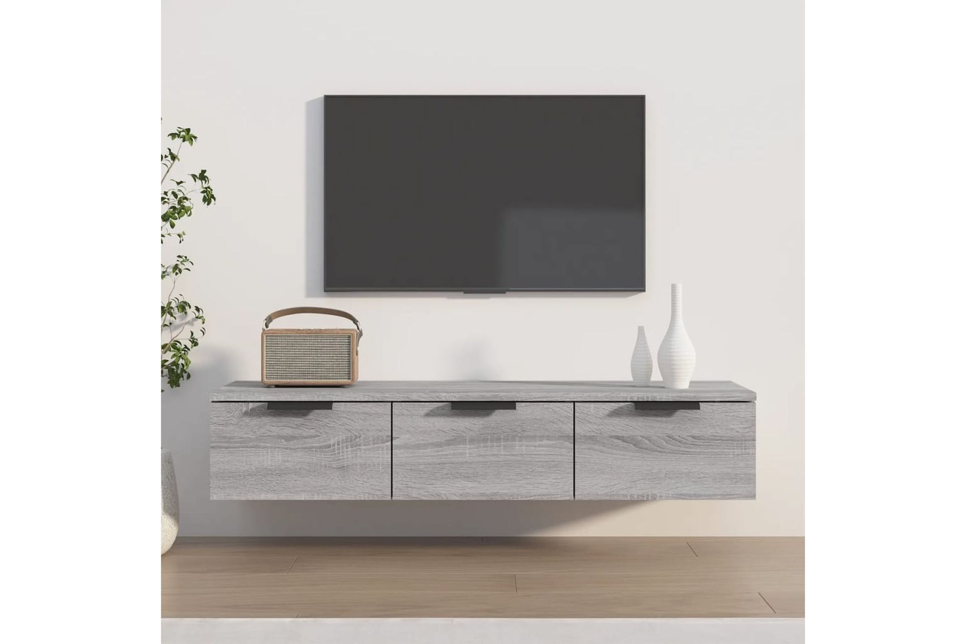 beBasic Seinäkaappi harmaa Sonoma 102x30x20 cm tekninen puu - Harmaa - Talo & remontointi - Keittiö & kylpyhuone - Keittiö & kodinhoitohuone - Keittiön sisustus - Keittiöhylly