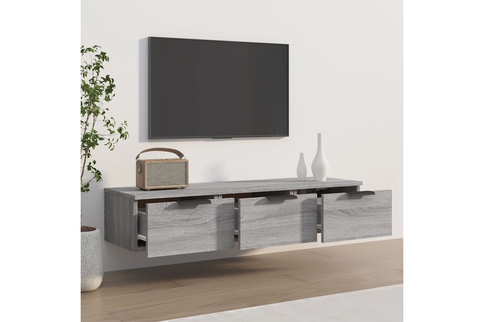 beBasic Seinäkaappi harmaa Sonoma 102x30x20 cm tekninen puu - Harmaa - Talo & remontointi - Keittiö & kylpyhuone - Keittiö & kodinhoitohuone - Keittiön sisustus - Keittiöhylly